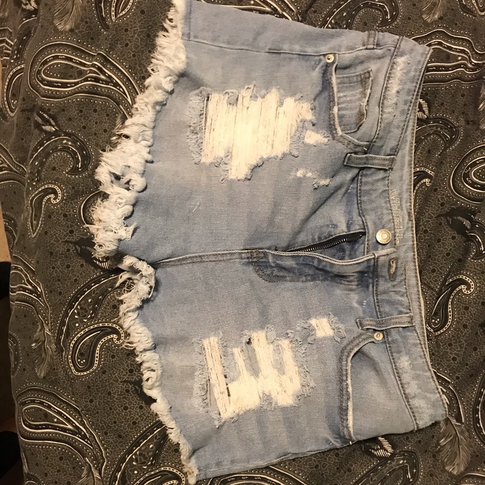 High waisted jeans shorts